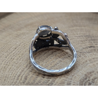 Echt zilveren ring met Labradoriet en libel